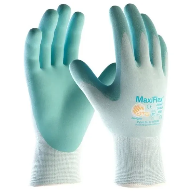 12 Paia - Guanti da Lavoro ATG Maxiflex Active in Nitrile 34-824