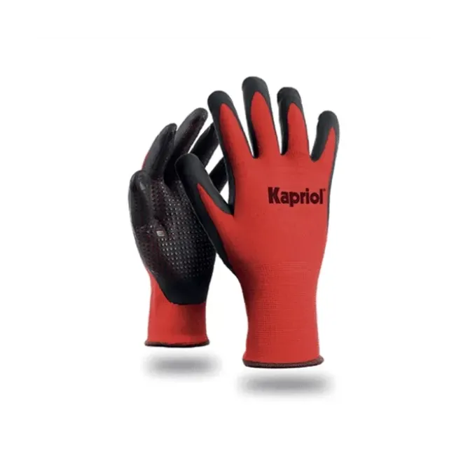 12 Paia - Guanti Da Lavoro Antiscivolo Kapriol In Nitrile Dots 127722