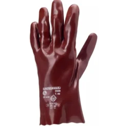 10 Paia - Guanti Da Lavoro Coverguard In PVC Eurochem MO3510 Rischio Chimico