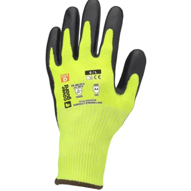 10 Paia - Guanti Da Lavoro Coverguard in Lattice Eurocut Strong L440 1CHLD00 Antitaglio