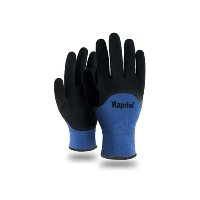 12 Paia - Guanti Da Lavoro Imbottiti Kapriol In Nitrile Blue Winter 127709