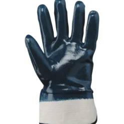12 Paia - Guanti NBR con manichetta 7 cm. Dorso RICOPERTO Blu - BROOK 800
