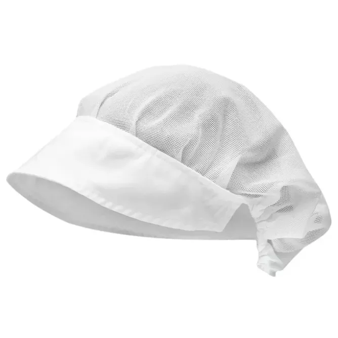 2 Pezzi - Cappello da Lavoro Cuoco 100% Cotone con rete Giblor's Lady 302