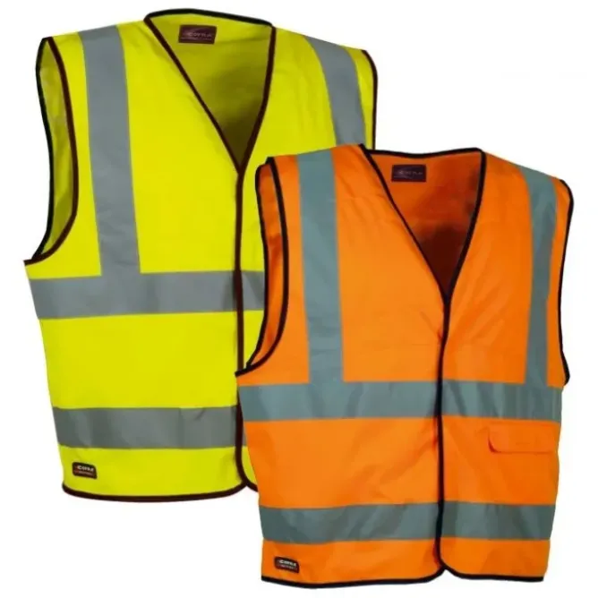 5 Pezzi - Gilet da Lavoro Alta Visibilità Cofra Clear V073-1-B0