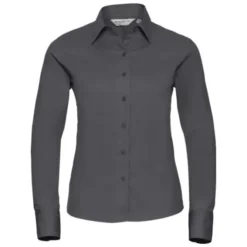 Camicia Da Lavoro Classica a Maniche Lunghe in Twill da Donna Russell - JE916F