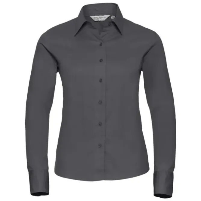Camicia Da Lavoro Classica a Maniche Lunghe in Twill da Donna Russell - JE916F