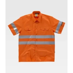 Camicia da Lavoro Manica Corta con Bande Rinfrangenti C3810 - Workteam