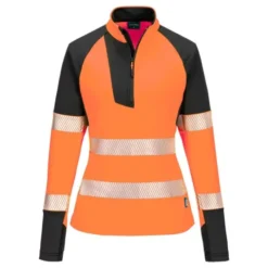 Felpa da Lavoro Alta Visibilità Stretch Mezza Zip Impermeabile da Donna Portwest T173