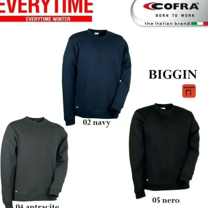 Felpa da Lavoro Cofra Biggin 100% Cotone V597-0-02
