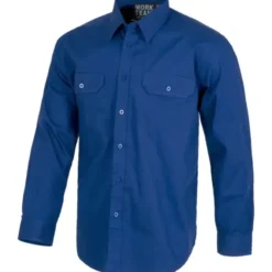 Fuori tutto - Camicia da lavoro rinforzata in cotone a manica lunga - Workteam taglia 46 colore blu
