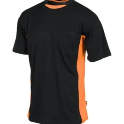Fuori tutto - T-shirt combinata manica corta alta visibilità - Workteam Colore Nero/Arancio Taglia 2XL