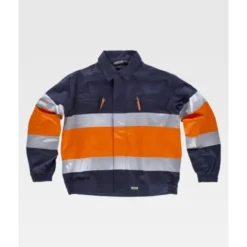Fuori tutto - Giacca da Lavoro Combinata Alta Visibilità con Bande C4119 - Workteam taglia XL colore navy orange
