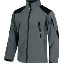Fuori-Tutto Giacca Workshell multitasche combinata a collo alto - Workteam colore grigio/nero Taglia M