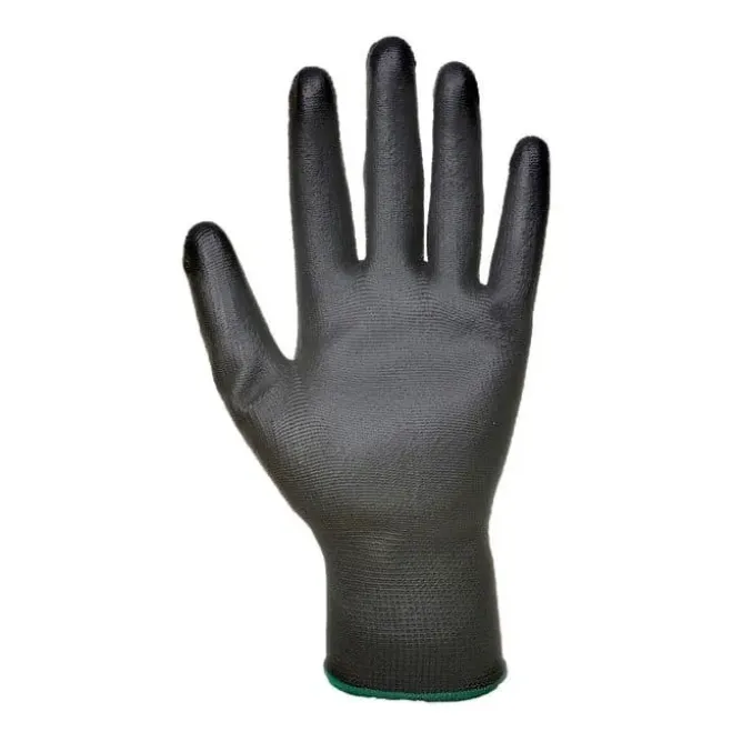 Guanti da lavoro spalmati in poliuretano con supporto in Nylon - Nero