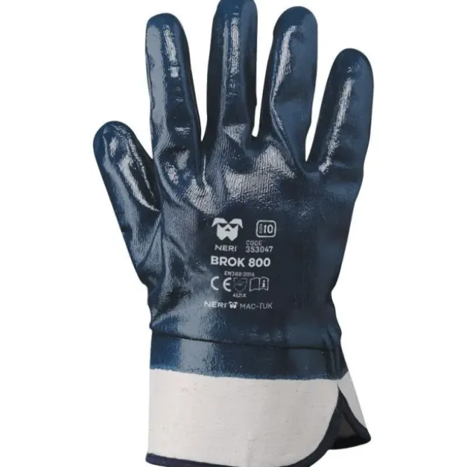 Guanti NBR con manichetta 7 cm. Dorso RICOPERTO Blu