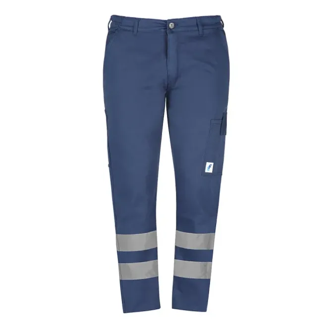 Pantalone da Lavoro Alta Visibilità 100% Cotone Multitasche Fustagno 179BNR