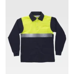 Polo da Lavoro Manica Lunga 100% Cotone Alta Visibilità C3843 - Workteam