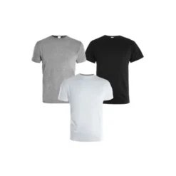 Set 3 Magliette 100%Cotone Kapriol 128906 Grigio Bianco Blu